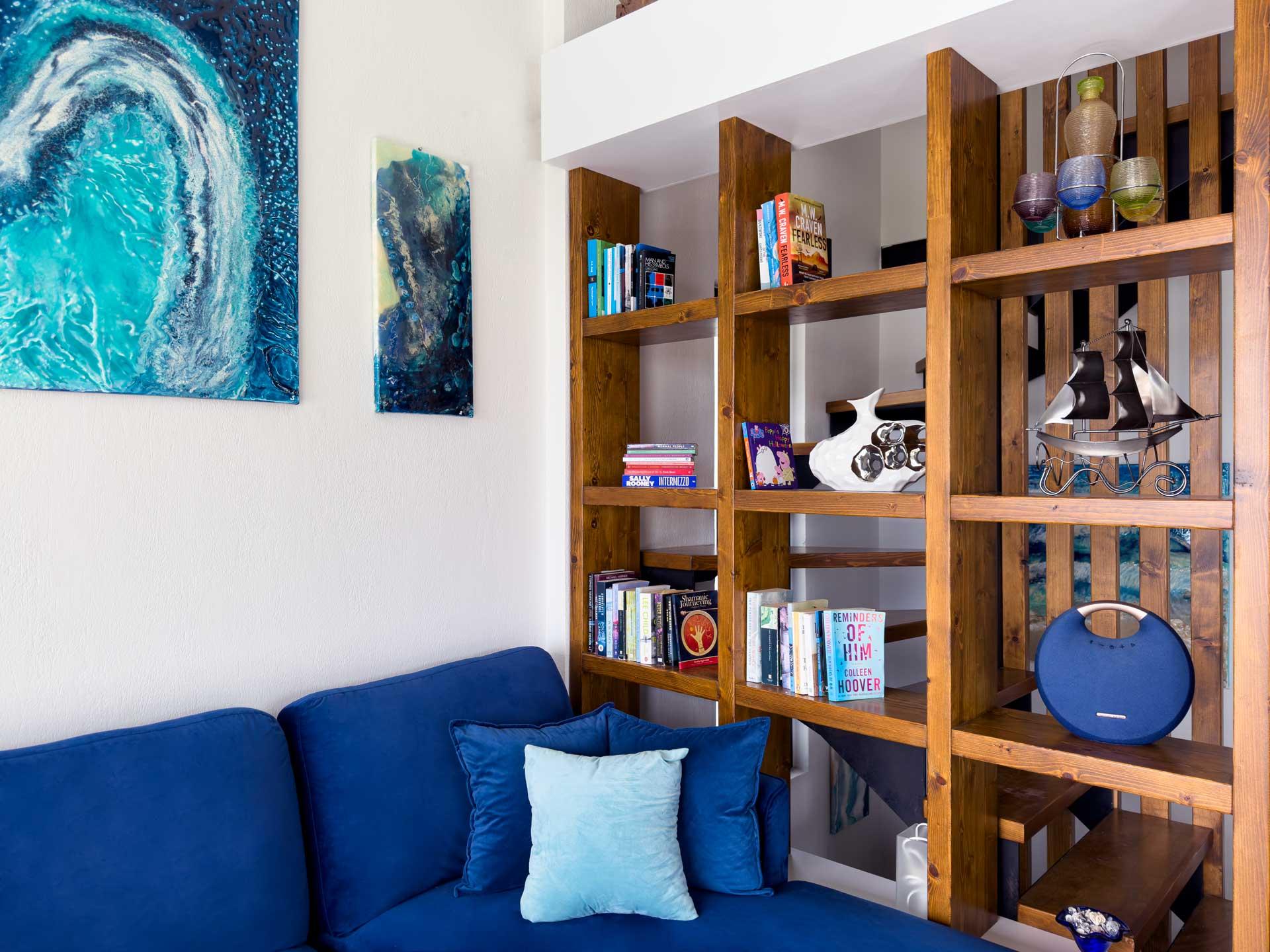 Luxury villa interior in Skiathos Greece with views of pine forest and Aegean Sea